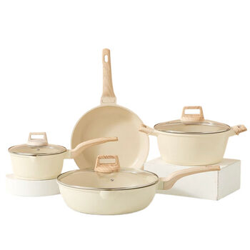 Other medical stone non-stick pot nonstick pot cooking pan set soup pot kitchenware pot 30cm+24cm+24cm without lid+16cm milk pot with lid
