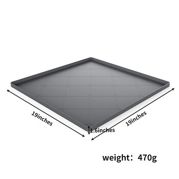 Yong huan drain pad under the sink silicone pad insulation pad anti-slip pad anti-leak storage sewage mat drain basket kitchen storage dark gray 19x19inch(48.25x48.25c