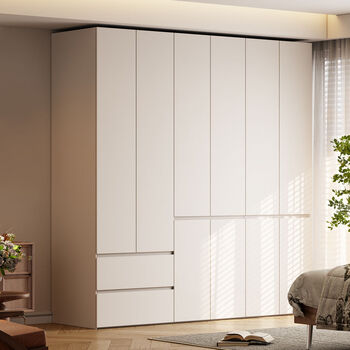Fantasy rabbit wardrobe bedroom one door to top segmented finished wardrobe 1.4m four door wardrobe (2.0m high) whole cabinet rabbit european pine board 1 6 doors