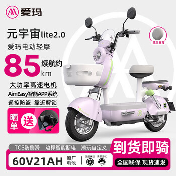 Emma electric vehicle yuanshi lite electric light motorcycle high-looking and long-lasting girls' scooter battery car coconut purple 60v21ah