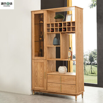 Visage yuanshi wood language 2026 new hall cabinet double-sided partition living room multifunctional decorative cabinet wine cabinet entry entrance place all solid wood ash wood hall cabinet north american fas grade ash wood assembly x frame structure