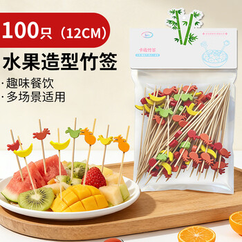 Edo disposable fruit picks, creative decorative bamboo picks, burger picks, snack decoration picks, fruit styling picks, 100 pieces