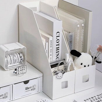 Fantasy vertical folding book stand book organizing rack desktop small fresh book clip storage box office storage rack vertical style simple book stand 1 pack