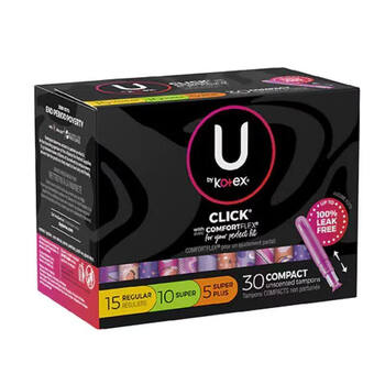 U by kotex~american kotex silk sanitary napkin tampon catheter type click plastic short catheter swimming upgrade 30 pieces-short catheter-mixed 10 out of 15 5 enlarged others