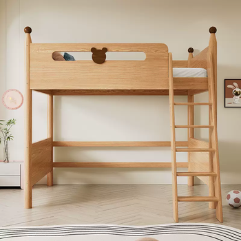 Yusenyi all solid wood children's bed and upper bed, mother and child bed, adult mother and child two-story high and low bed and upper and lower bunk wooden bed, single upper baffle and guardrail, free 5cm mattress, installation included, 1000mmx1900mm