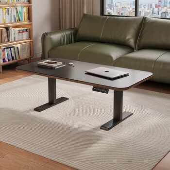Isabel small apartment coffee table and dining table two-in-one dual-purpose living room household solid wood slate electric lift table for eating and working 1.4 meters walnut + slate | silent motor bold and thickened cold-rolled steel