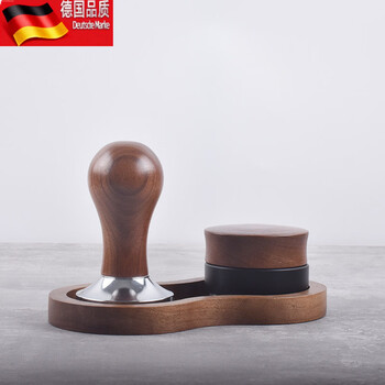 Tuojin espresso machine walnut pressing hammer powder dispenser powder ring pull flower needle storage seat 51/53/58 tools 58mm walnut pressing powder hammer + walnut powder dispenser + storage seat