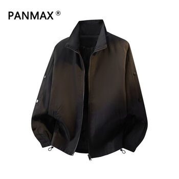 Panmax 2026 trendy men's wear handsome autumn and winter jacket teenagers simple style loose casual jacket men black 3xl recommended 155-180 catties