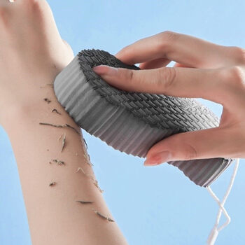 Shantou lincun baby bathing artifact, painless mud rubbing baby special men's and women's back rubbing sponge bath sponge - gray