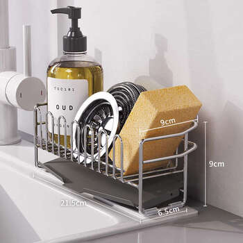 Yusenyi 3 stainless steel drain rack sink side sponge wiper rag steel ball storage rack kitchen water filter rack 304 stainless steel drain rack type a