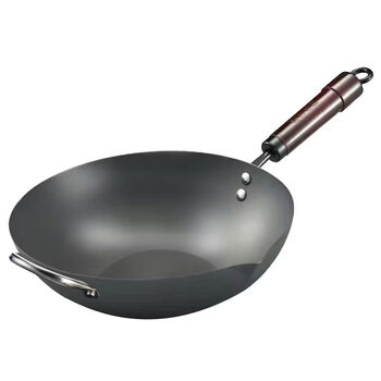 Pupan uncoated old-fashioned pure iron pot, wok, induction cooker, special physical non-stick pot, exquisite gift box set of two