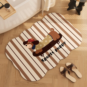 Fantasy bathroom floor mat absorbent bathroom non-slip mat diatom mud foot mat toilet mat bathroom door carpet bathroom diatom mud skateboard xiaowang wave customized contact customer service