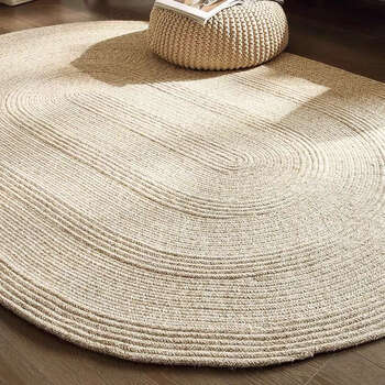 Yusen yixin wool carpet round color hand-woven thickened floor mat living room sofa bedside blanket round lilac gray diameter 150cm