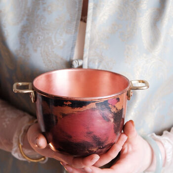 Mini ice bucket, copper teapot, camping instant noodle pot, cute charcoal bucket, tea dregs bucket, storage bucket, flower arranger, fire pattern ears