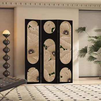 Fantasy decorative background wall folding french medieval style screen partition living room to block song dynasty aesthetic tea room study entrance (three doors) anti-penetration +40x180cm