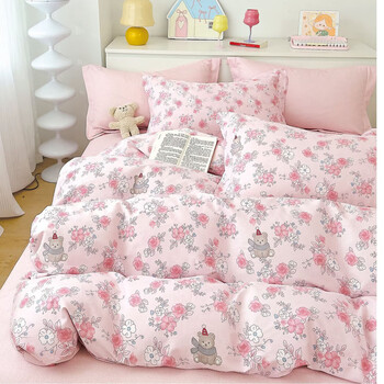 Fantasy pure cotton quilt cover single piece 18x19x20x21 double 22x23x24x25 meters spliced extra large quilt cover rose bear 190x220cm