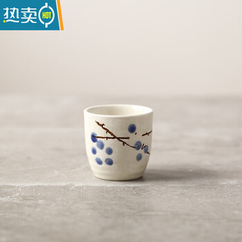 Tuojin sake pot, white wine ceramic wine set, home restaurant hot pot, small warm pot, pink sake pot + 2 blue plum wine glasses