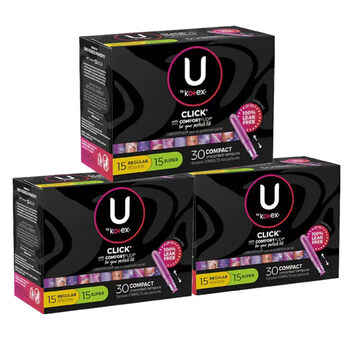 U by kotex~american kotex silk sanitary napkin tampon catheter click plastic short catheter swimming upgrade 3 boxes of 30 pieces normal volume large flow mixed rs others