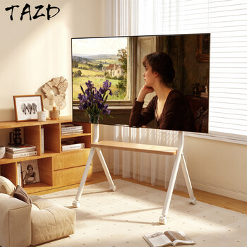 Tazd mobile tv stand floor art cart suitable for xiaomi hisense skyworth tcl sony huawei changhong samsung 55 65 75-inch tv stand with wheels jianyi 42-75 inches | home light oak color