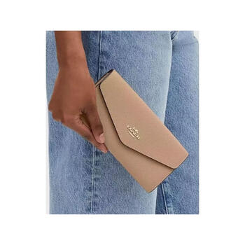 Coach women's long wallet large capacity storage divided card slot built-in coin pocket external pocket beige no size