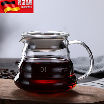 Tuojin hand-brewed coffee set high borosilicate glass pot hand grinder complete set 360ml cloud pot (with lid)