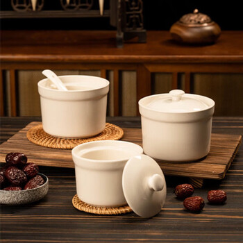 Tuojin blue and white soup cup jiangxi earthenware pot steamed rice steamed soup pot commercial household ceramics 50 starting shots 4-inch white cup capacity, retail shot 10 240ml