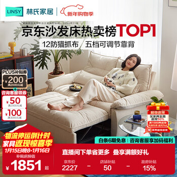 Lin's home removable and washable folding sofa bed 2025 new small apartment cream style single and double sofa g064