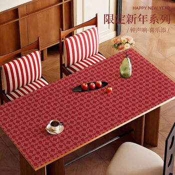 Lange food grade odorless silicone table mat festive waterproof, oilproof, anti-scalding household coffee table desktop protector crimson huanyun upgraded thickened anti-scalding customized order contact customer service, red shipping/suitable for any table type