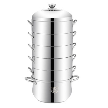 Tuojin imported quality steamer from germany for home use thickened 316 stainless steel rice steamer, energy-saving and non-odorous steamer, 3 multi-layer 316 steel, one bottom pot, five steamers, one pot lid, 1cm 28cm (suitable for 2~4 people)