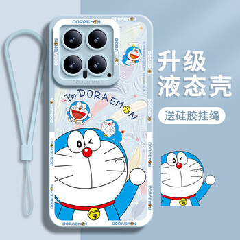 Flash doraemon suitable for xiaomi 14 ultra mobile phone case 15pro new utrla lens all-inclusive 12 special yuanfeng blue tinker bell upgraded liquid silicone free hanging xiaomi 14