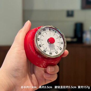 Timer kitchen timer refrigerator magnetic absorber! kitchen baking timer reminder cooking time management alarm clock self-discipline medieval timer - red