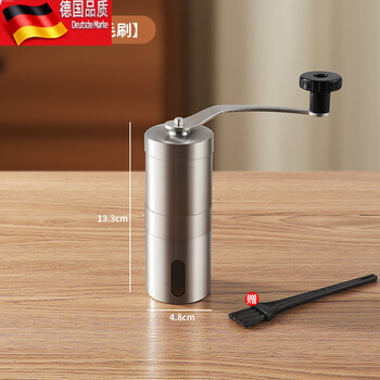 Tuojin hand grinder coffee grinder household small stainless steel hand grinder coffee machine portable grinder short hand grinder free nylon brush