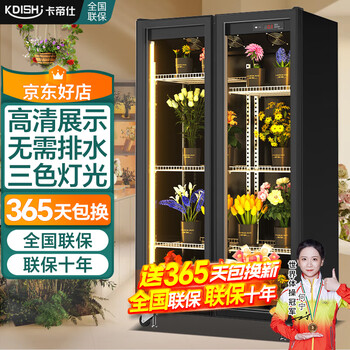 Kadis flower fresh cabinet commercial large-capacity air-cooled flower cabinet fresh-keeping refrigerator flower freezer flower refrigerated fresh-keeping cabinet flower freezer display cabinet air-cooled and frost-free high-end model extra large double door no need for drainage three light switching
