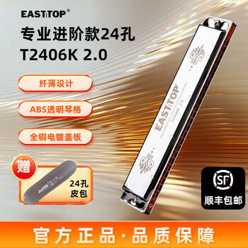 Dongfang ding 24-hole polyphonic harmonica 7-tone 12-tone set t2406k 2.0 advanced adult performance beginner universal 24-hole c key