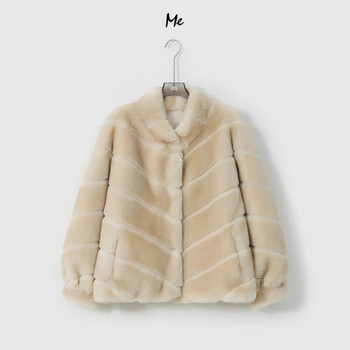 Me home yang pearl in the palm of your hand rare thick velvet short hair old money warm and cold fashionable versatile fur coat frost sand color one size fits all 36 (80-100)