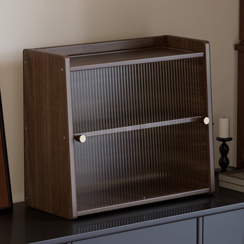 Fantasy home display rack water cup coffee cup storage rack retro cup rack porch living room desktop multi-layer storage display rack black walnut | length 40cm changhong acrylic sliding door