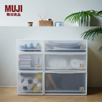 Muji polypropylene storage box drawer type storage box organization box clothing storage box household width type / small length 55*width 44.5*height 18cm 4s