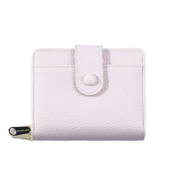 Woodpecker (tucano) simple wallet for women, short, compact, multi-card slots, two-fold driver's license coin purse, two-in-one litchi pattern student wallet, off-white