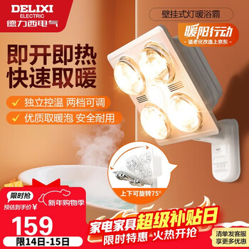 Delixi light warming bath heater wall-mounted series instant heat angle adjustment safe and durable heater degy50