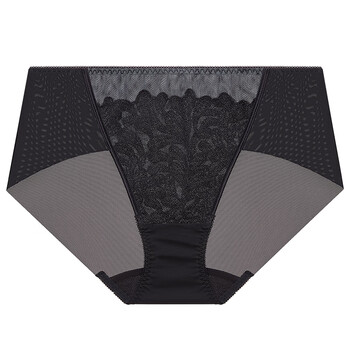 Wacoal thin gorgeous embroidered mid-waist briefs underwear for women wp30a6 dark night black m (160/90)