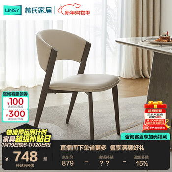 Lin's home modern simple soft back dining table and chair new internet celebrity chair lin's wood industry ls480