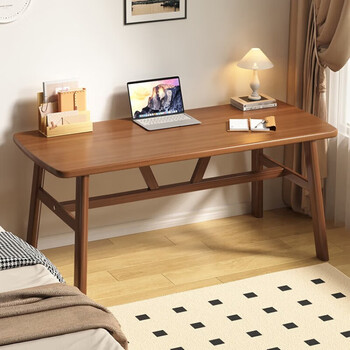 Shicheng computer desk desktop desk home desk workbench rental bedroom simple table study table writing desk walnut color (delivered to your door) - single table length 100*width 60*height 75 (bold and thickened)