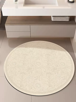 Yusenyi round bathroom non-slip water-absorbent floor mat for doorway washing special bathroom foot mat washbasin diatom mud carpet huajing yaxi (round) soft rebound diatom mud floor mat 100 pieces