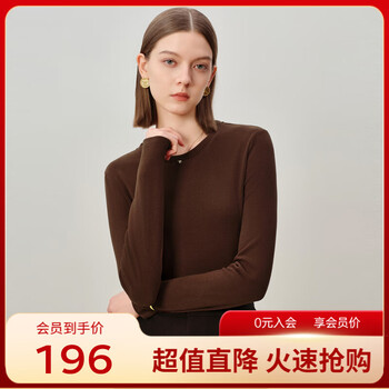 Dunnu 2024 winter new style round neck slim inner sweater german velvet bottoming shirt for women coffee 2xl
