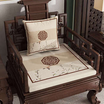 Yusenyi new chinese style chair cushion solid wood sofa cushion redwood seat cushion tai chair circle chair sponge cushion tea table chair seat cushion pretty and elegant hemp feeling 70x70cm (pearl cotton core pillow)