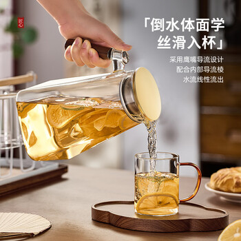 Yusenyi cold kettle glass high temperature household cold kettle large capacity water storage cold brew teapot thickened cold water cup capacity upgraded 2.2l mingxian cold kettle 2.2l