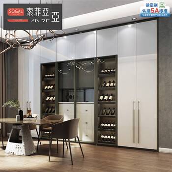 Sofia integrated wardrobe customization, living room storage cabinet, open glass door wine cabinet, entrance shoe rack, high-gloss paint whole house customization, bedroom flat door storage wardrobe, customization gold (specific price is based on the design plan)