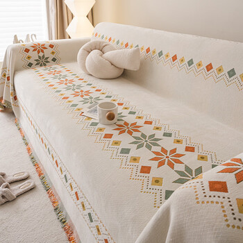 Pupan high-end anti-slip sofa cover blanket, four-season sofa cover, style full cover, mulsanne sofa towel + green, package four, 123 combination, 180x180cm+180x2