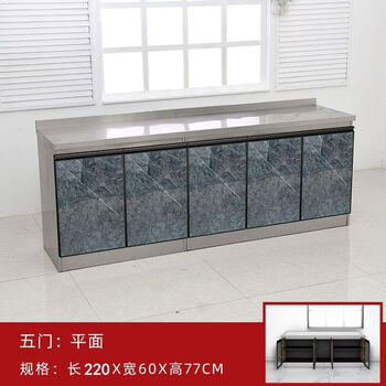60 wide stainless steel countertop 24 meters kitchen stove cabinet combination household storage cabinet overall simple bowl cabinet 2 points 2*60 plane double door