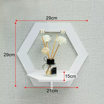Yusenyi wall-mounted wall rack flower rack punched wall hanging background rack free of charge tv bedroom balcony bedside wall creative style c67 hexagonal wall rack (one pack) traceless nails painted wall